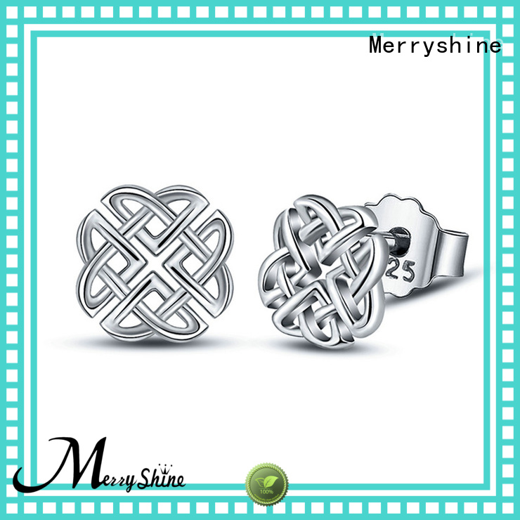 Merryshine flower sterling silver earrings supplier for grandma