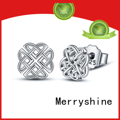 Merryshine silver silver earrings for ladies Supply for grandma