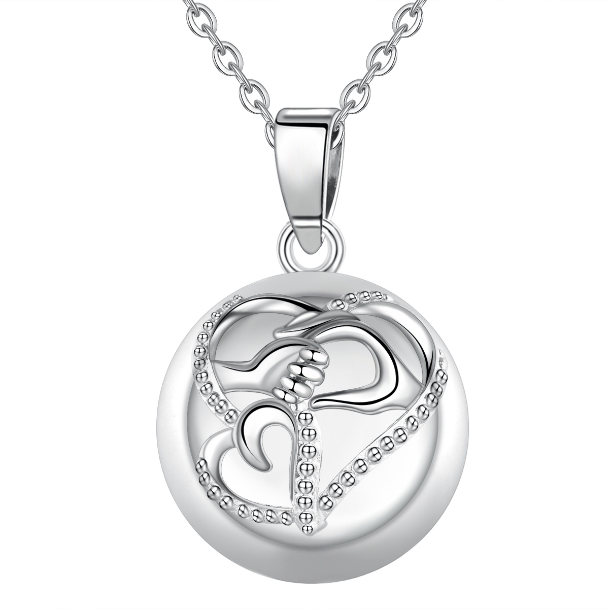 925 Sterling Silver Harmony Ball Pendant Necklace Pregnancy Chime Ball Jewelry