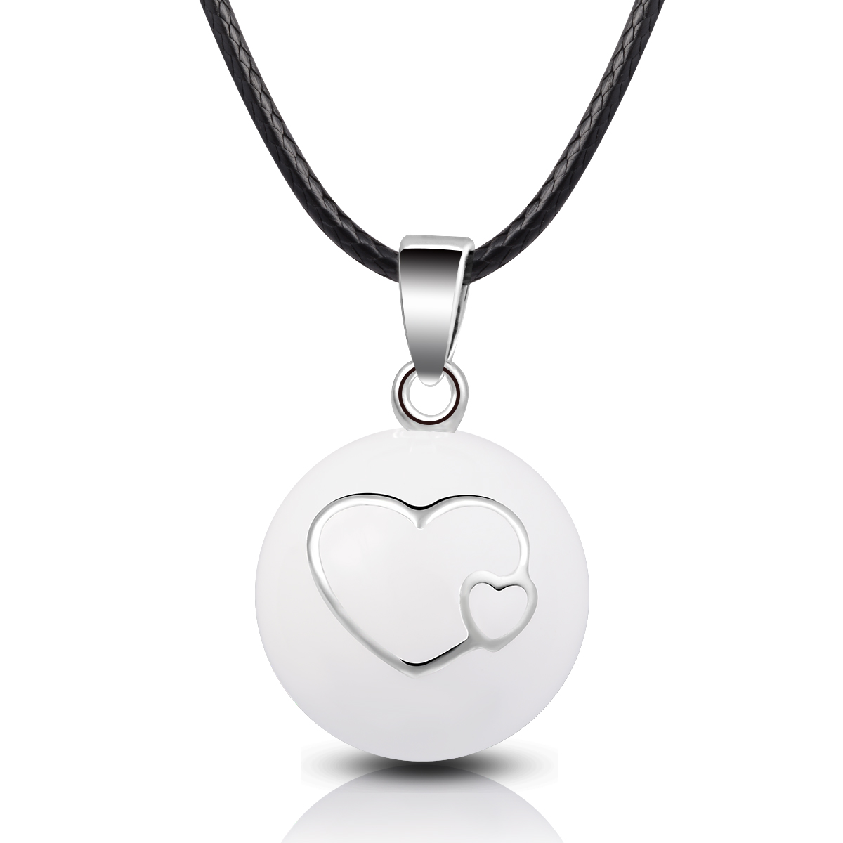 White heart pattern baby caller Fashion Harmony bola necklace pendant