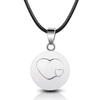 White heart pattern baby caller Fashion Harmony bola necklace pendant