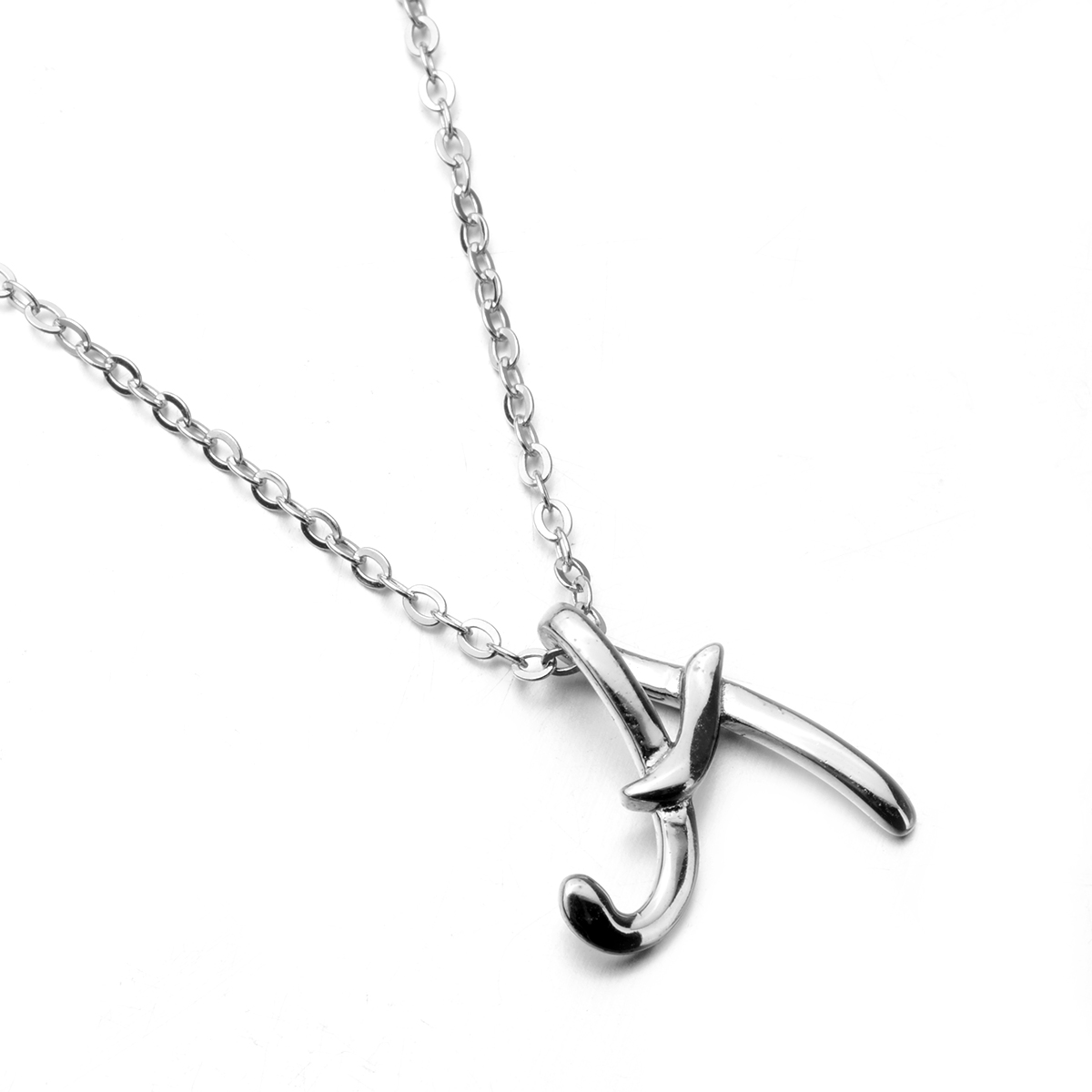 Fashion Jewelry Letter A Shape 925 Sterling Sliver Rhodium Plated Necklace Pendants