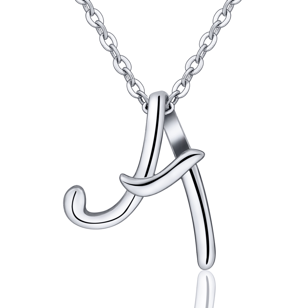 Fashion Jewelry Letter A Shape 925 Sterling Sliver Rhodium Plated Necklace Pendants