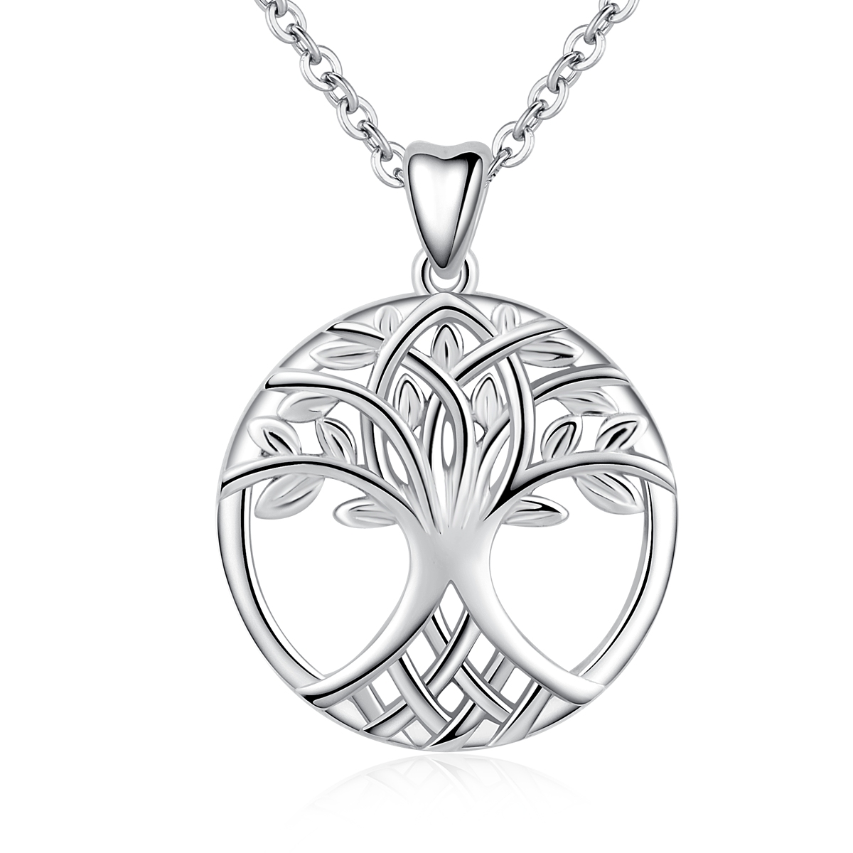 Tree of Life Series 925 Sterling Silver Rhodium Plated Chain Pendants For Men and Women