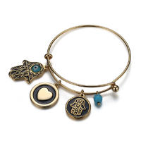 Hand of Fatima Series Charm Pendant Expandable bracelets Bangles for women jewelry