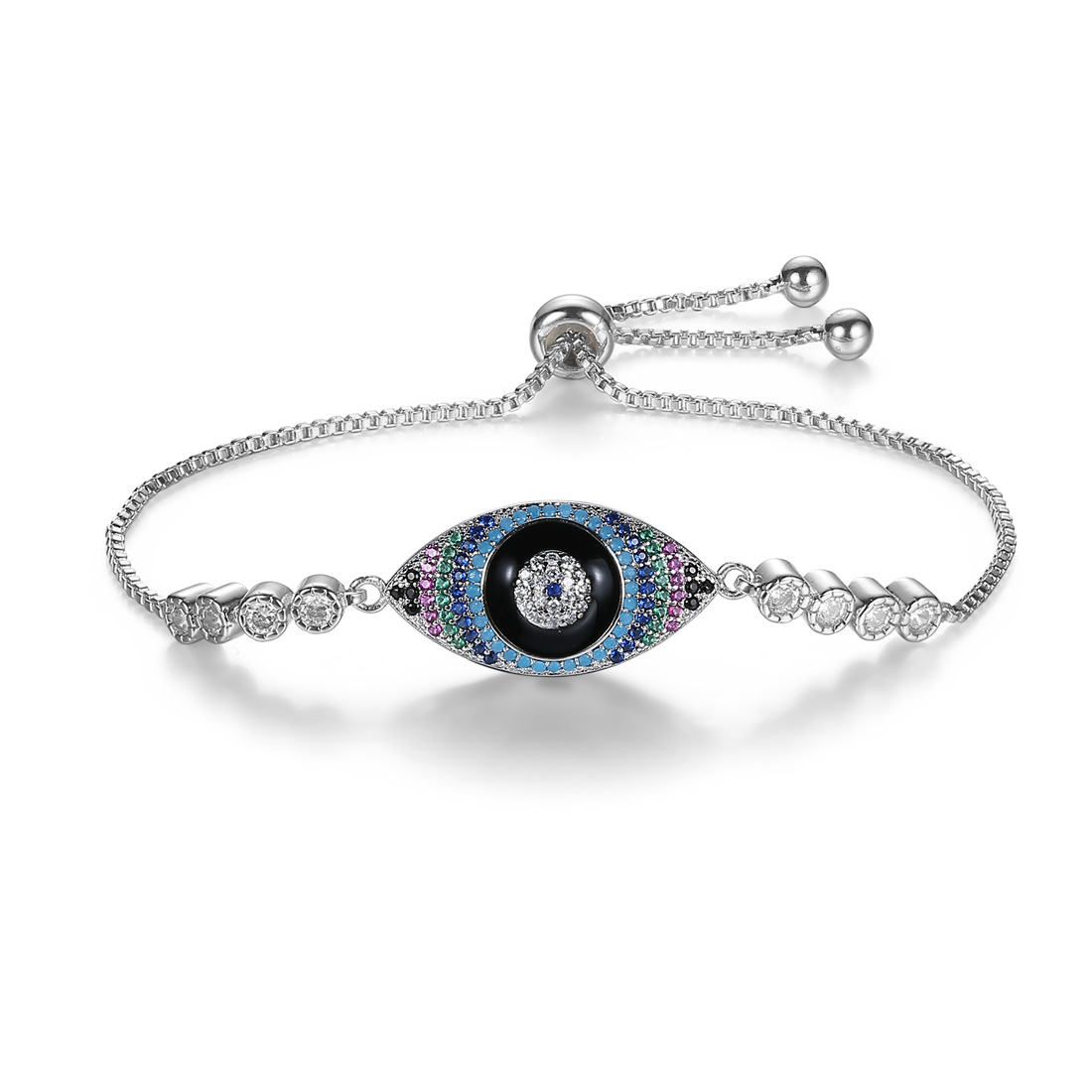 Lucky jewelry dainty fashion devil's eye bracelet design Expandable Adjustable Bangle Bracelet