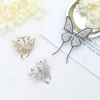 New Arrival Elegant Luxury rhinestone butterfly pins vintage crystal rhinestone brooch for ladies