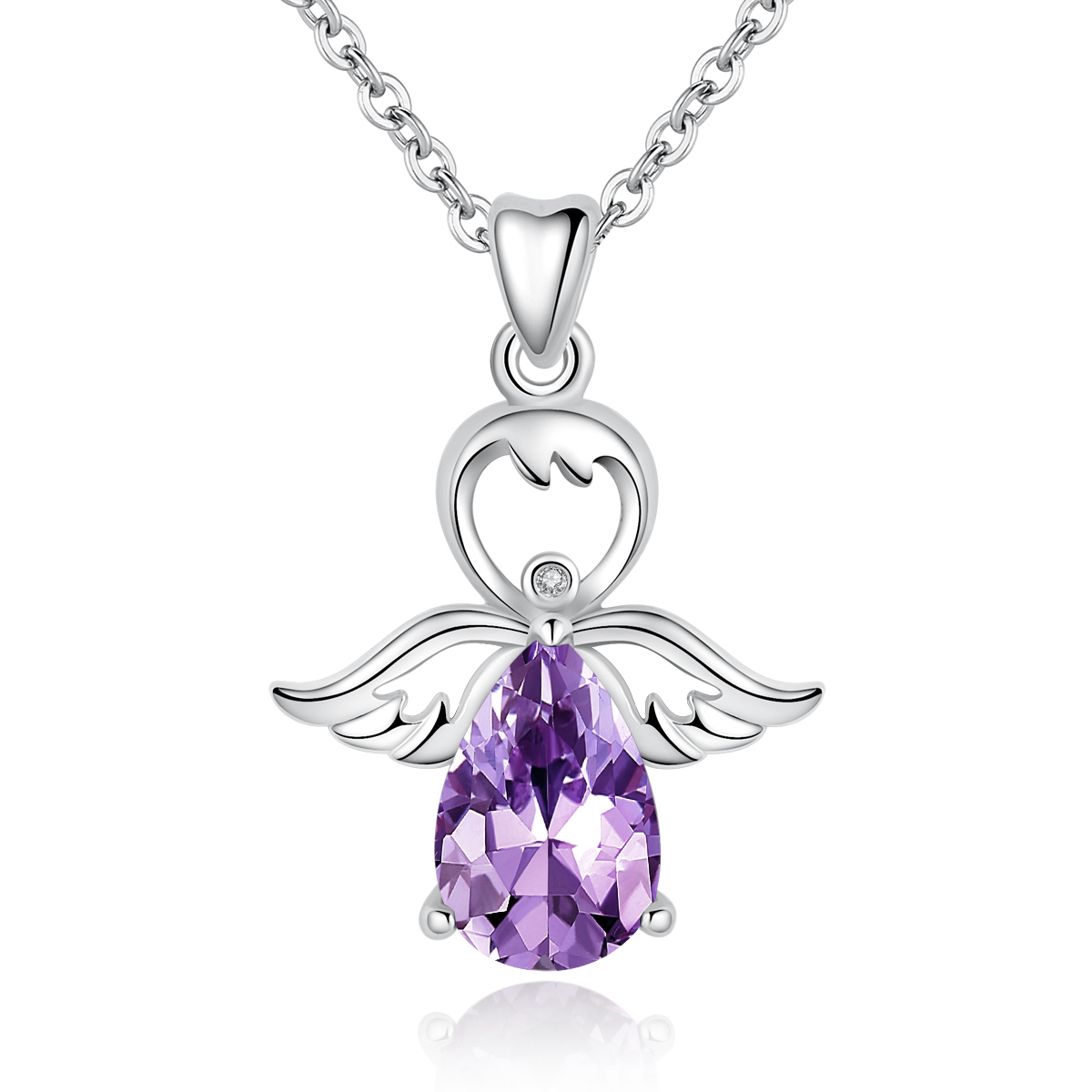 Fashion choker cz crystal sterling silver jewelry angel necklace