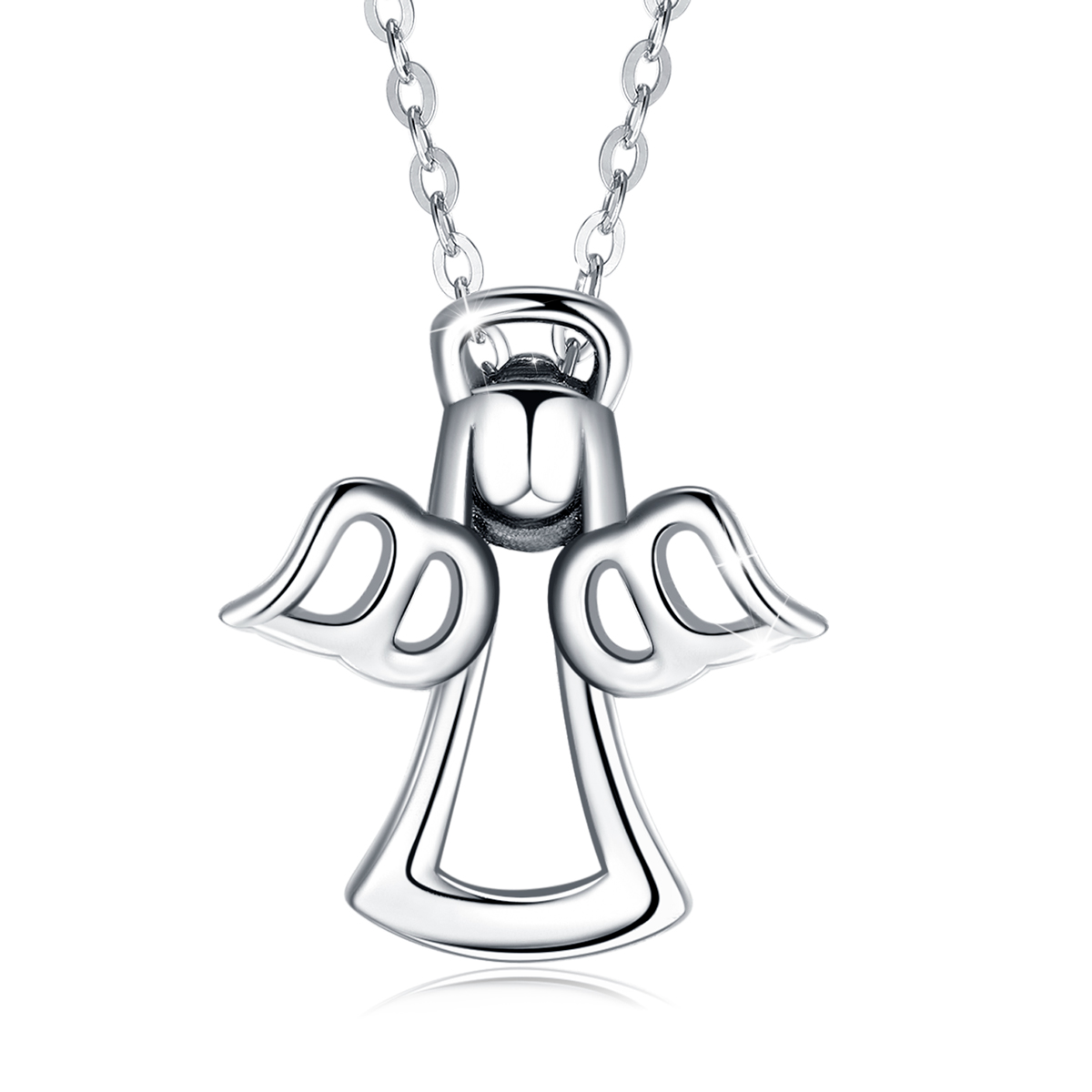 Women party jewelry 925 Sterling Silver little guardian angel pendant charm necklace