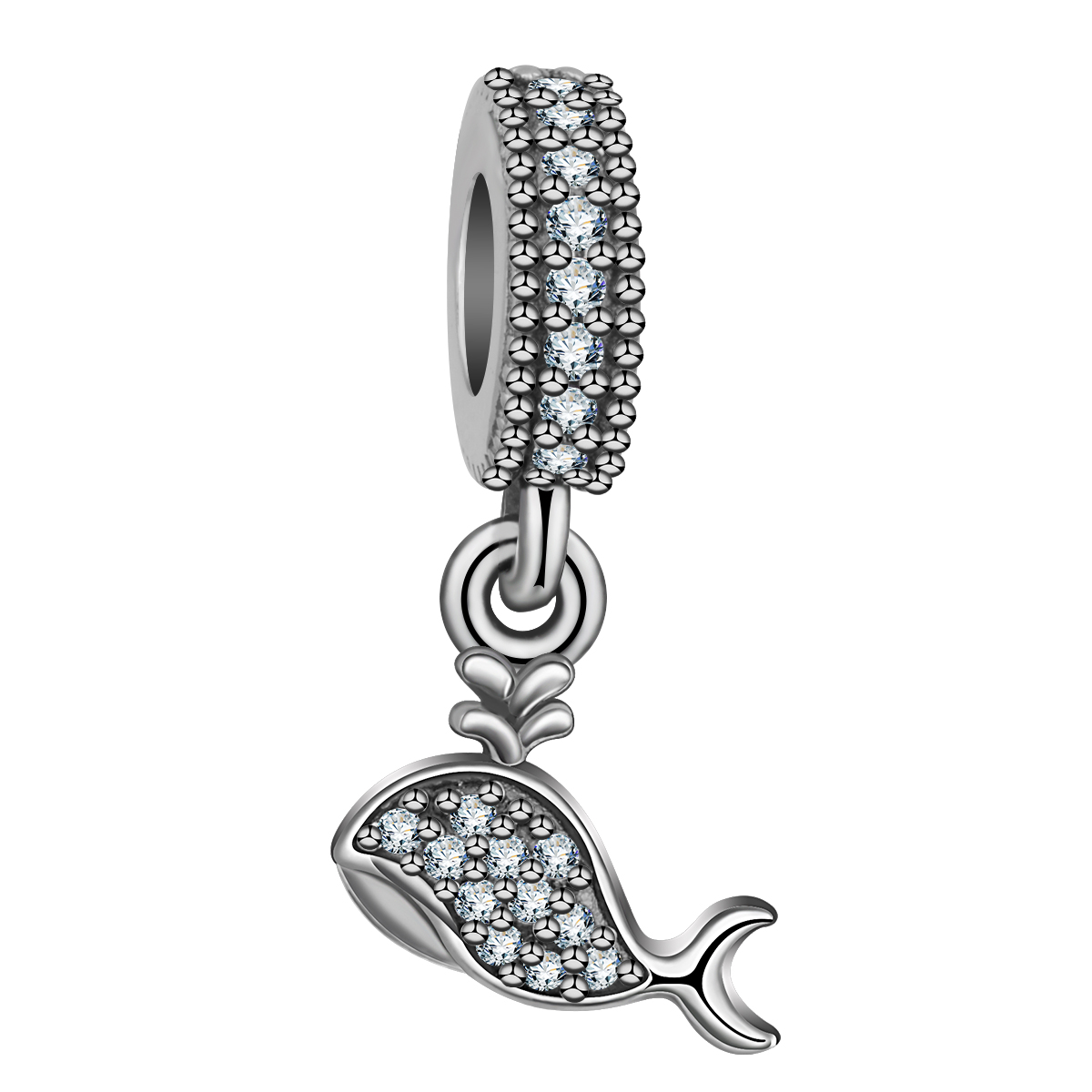 DIY beaded jewelry 925 Sterling Silver dolphin shape bead charms