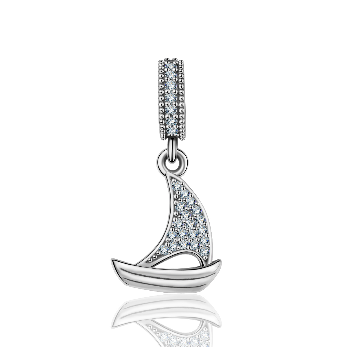 Jewelry Accessories Sailboat Shaped Pendant Sterling Silver Metal Beads