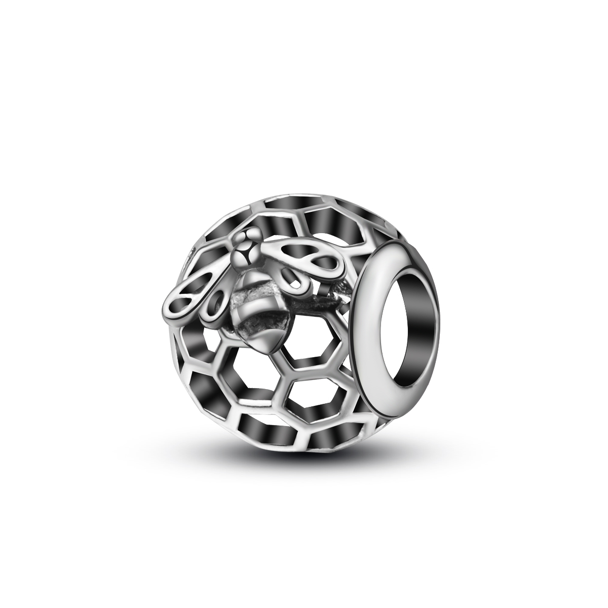 Jewelry Accessories Honeybee hollowed-out pattern 925 silver sterling silver pave beads