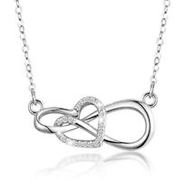 Original Design S925 Sterling Silver Rhodium Plated Jewelry Infinity Heart Necklace Pendant