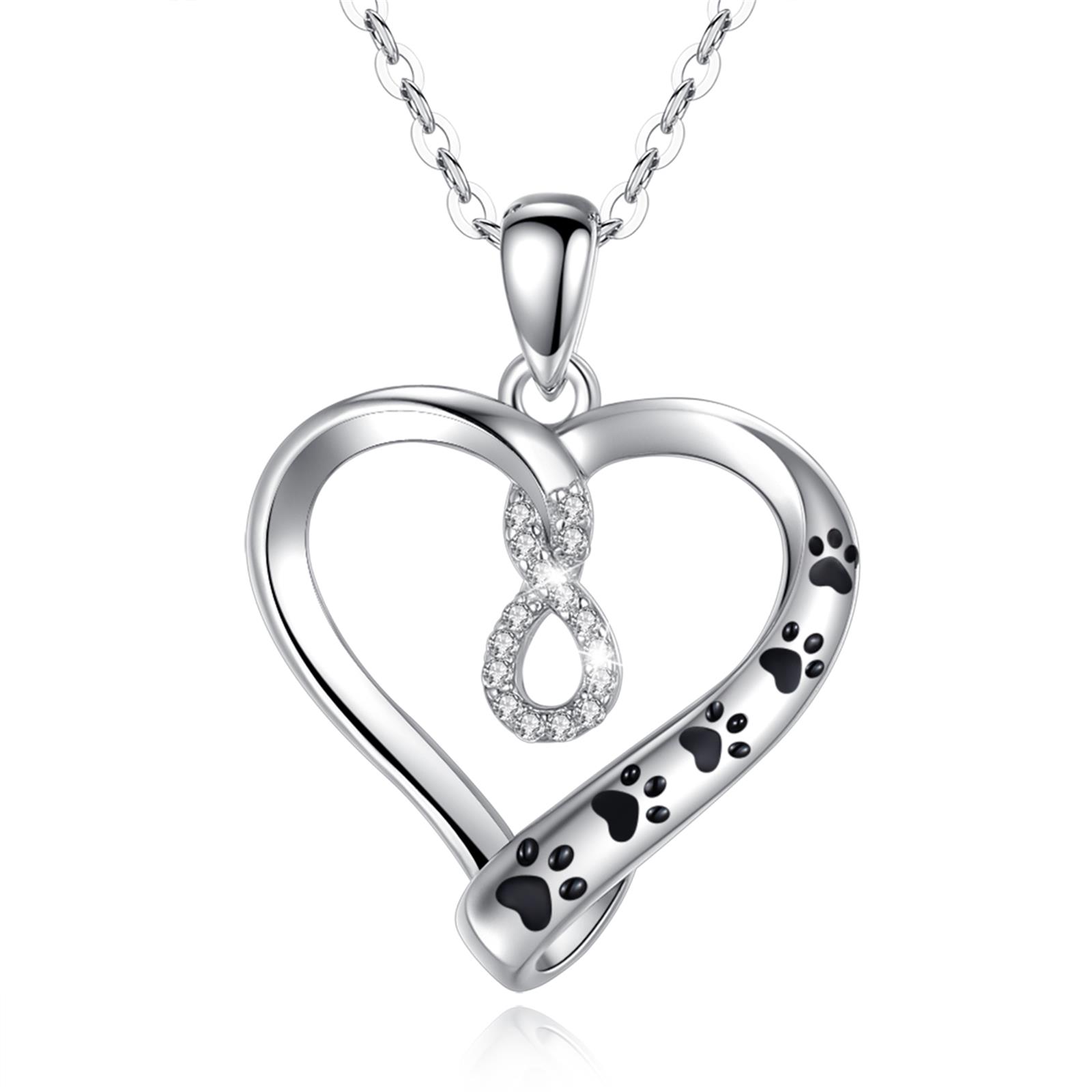 DiamondJewelryNY Sterling Silver Rhod-Plated Cz Heart & Imitation Shell Pearl Chain Slide 