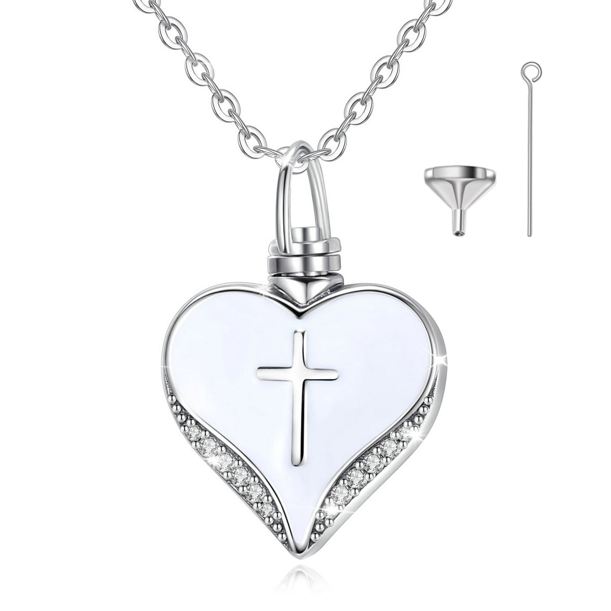 Merryshine Jewelry Silver keepsake cremation jewelry urn ashes memorial pendant necklace