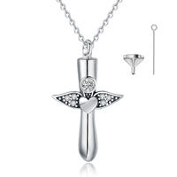Merryshine Jewelry Cross keepsake memorial cremation ashes urn jewelry pendant necklace