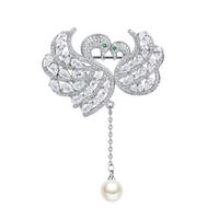 Merryshine Jewelry Handmade Beautiful 2020 Fancy Brooches Cubic Zirconia Rhinestone Swan Jewerly Bulk Brooch