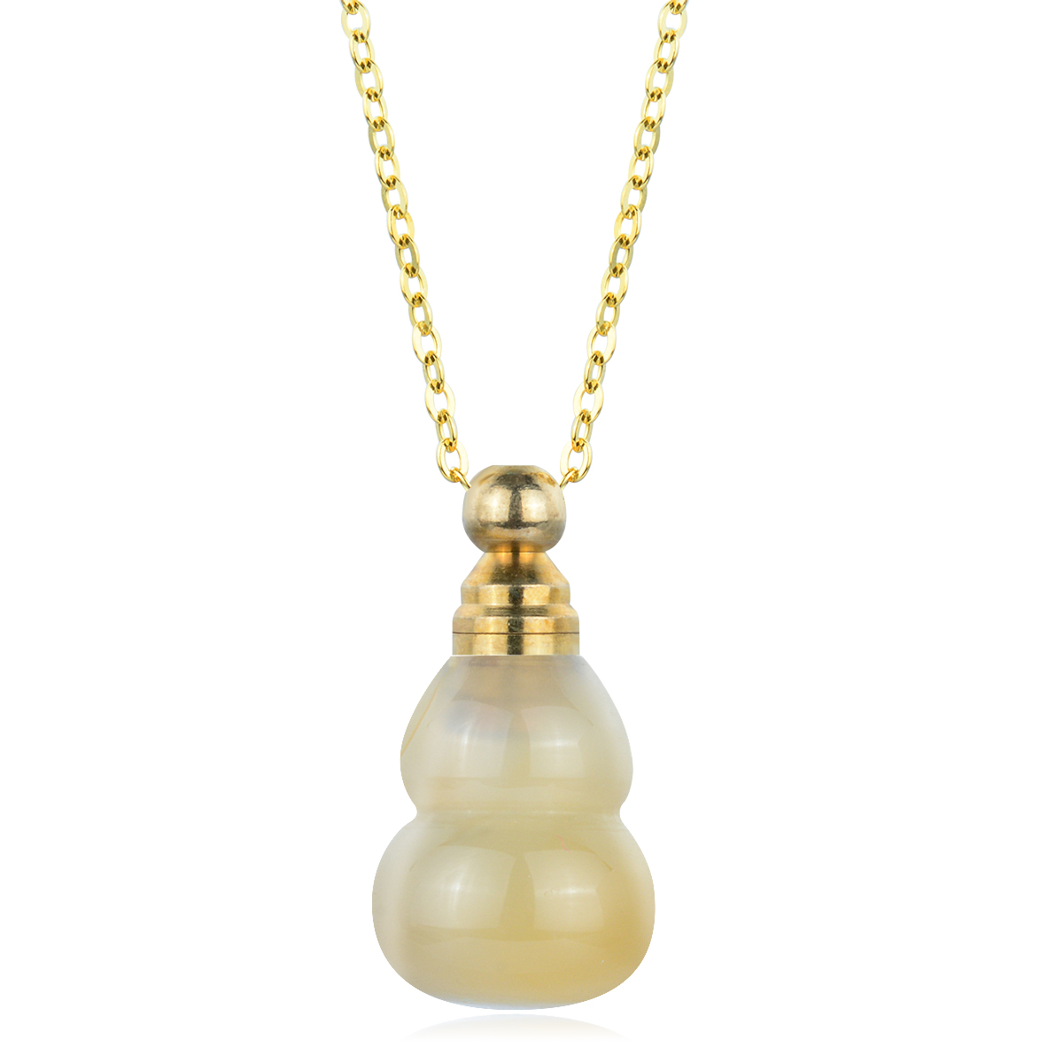 Merryshine Jewelry Elegant Natural Crystal Essential Oil Jar Perfume Bottle Crystal Gourd Pendant