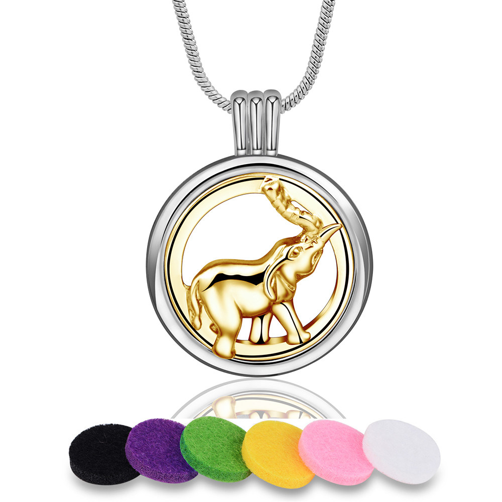 Merryshine Jewelry elephant Pattern amazon hot style aromatherapy diffuser oil necklaces