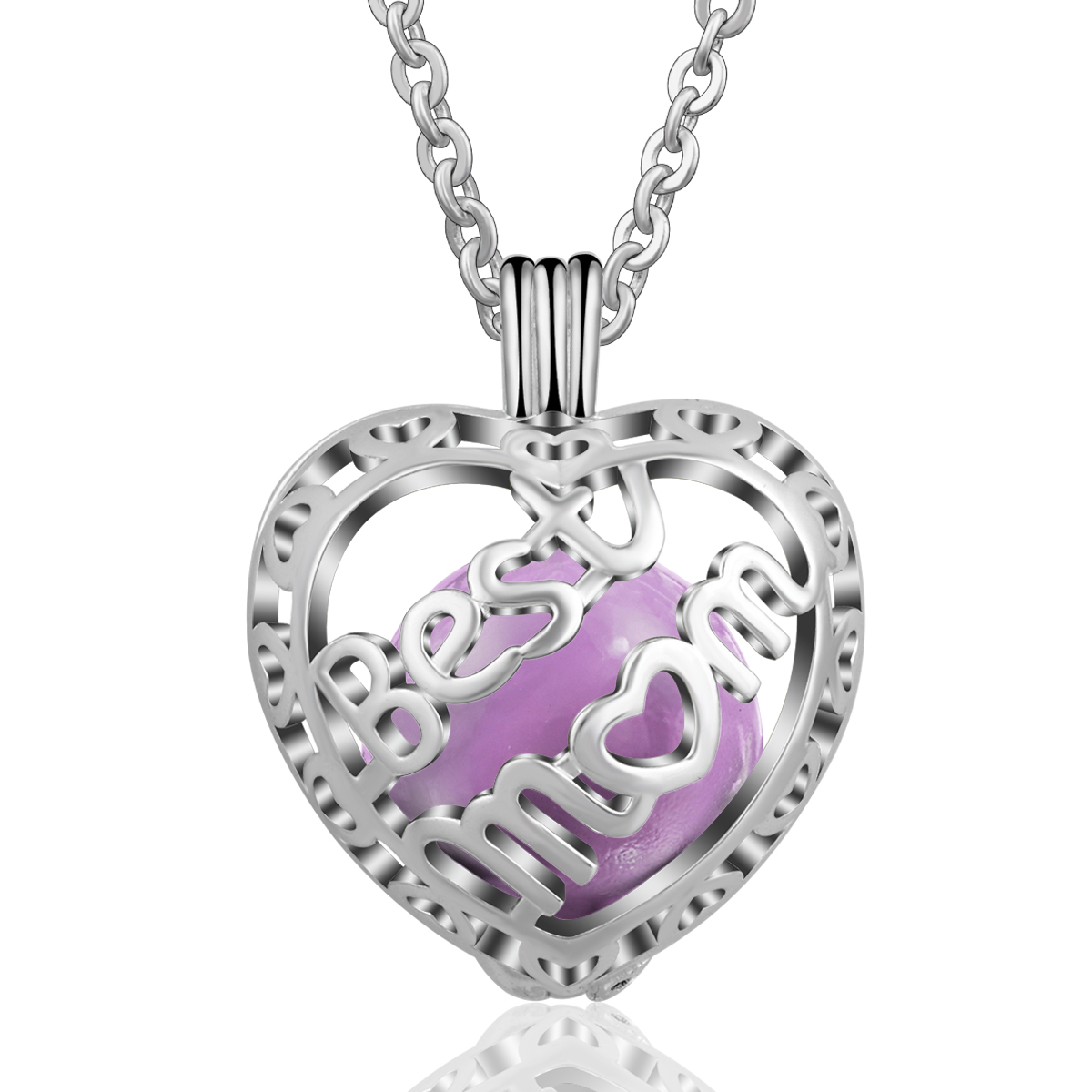 Merryshine Jewelry China Factory Sale 18mm Silver Bola Locket Necklace for Best Mom