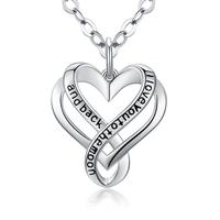 Merryshine Jewelry i love you to the moon and back heart pendant necklace for girlfriend