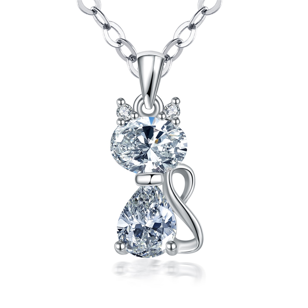 Merryshine Jewelry Best Christmas Present Big Cubic Zircon Cute Cat Necklace for Women