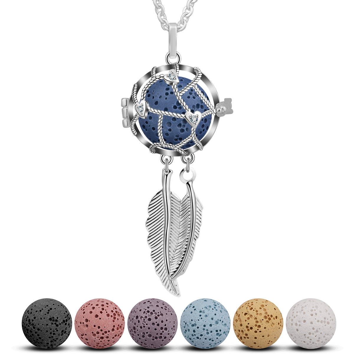 Merryshine Jewelry wholesale lava stone locket diffuser pendants for essential oil