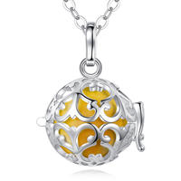Merryshine Jewelry S925 Sterling Silver Mexican Bola Harmony Chime Ball Pregnancy Necklace