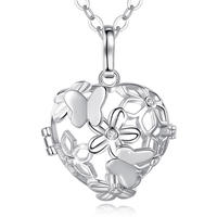 Merryshine Jewelry Heart Cage Angel Caller Sound Pattern Bola Ball Necklace for Pregnancy Women