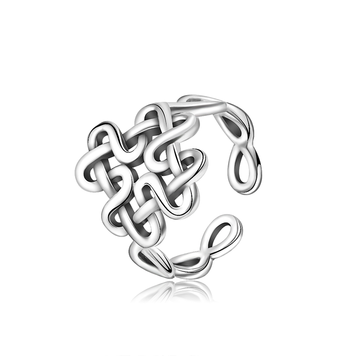 Merryshine Jewelry Vintage Oxidized 925 Sterling Silver Good Celtic Knot Ring