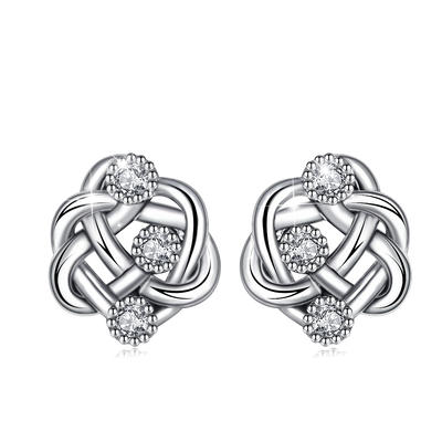 Merryshine Jewelry Simple Elegant S925 Sterling Silver Small Celtic Knot Stud Earrings For Women