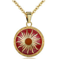 Merryshine Jewelry Golden Sun Pattern Red Chime Color Mexico Bola Bell Ball Harmony Pendant Balls