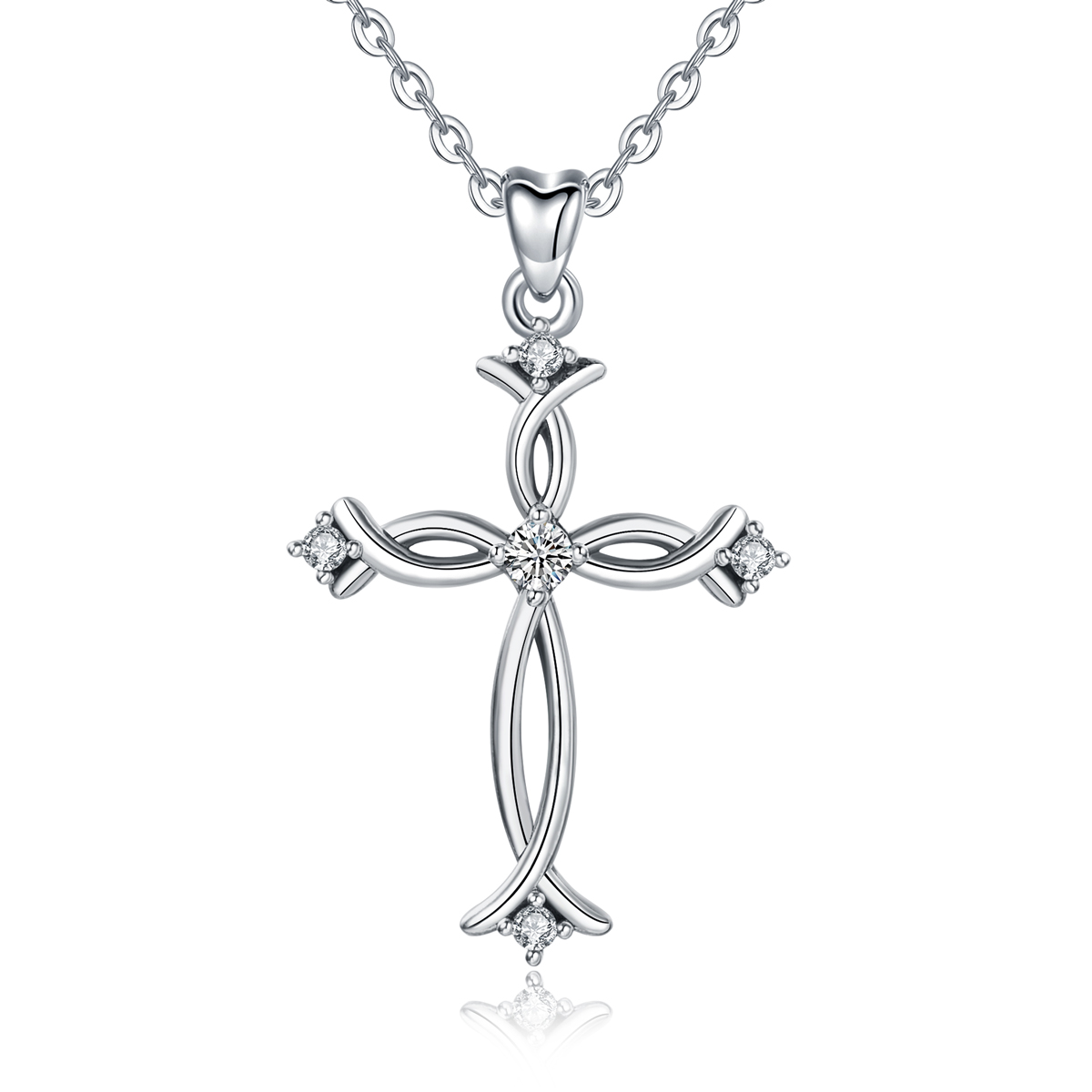 Merryshine Jewelry Wholesale Factory Price S925 Sterling Silver Cross Charm Necklace