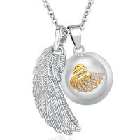Merryshine Jewelry Golden Swan Pattern Design Angel Caller Harmony Chime Ball Bell Necklace