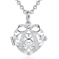 Merryshine Jewelry Bow Pattern Design Heart Harmony Chime Ball Bell cage pendant necklace