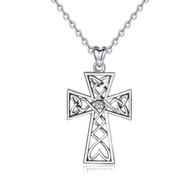 Merryshine Jewelry Personality S925 Sterling Silver Hollow Out Cross Men Necklace Pendant