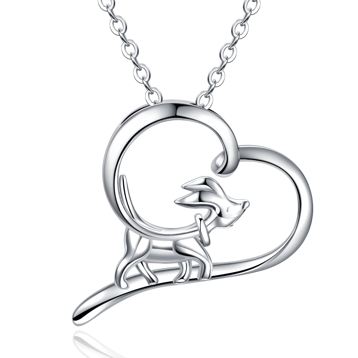 Merryshine Jewelry S925 Sterling Silver Brave Dog Cute Animal Necklace Pendant for Girl