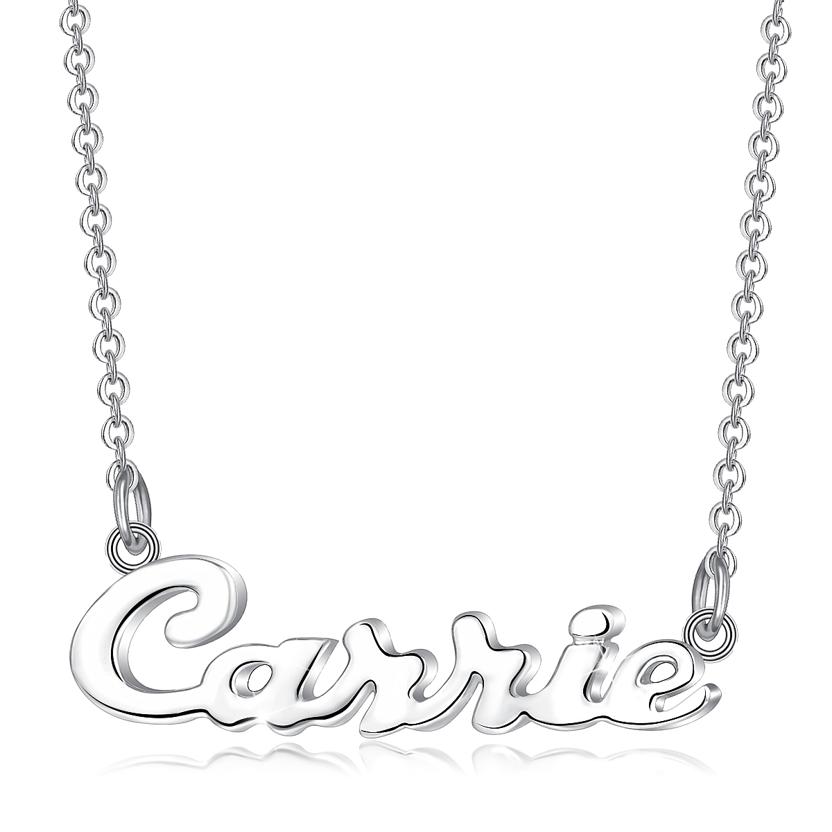 Merryshine Jewelry Wholesale Vendor Alphabet Letter Personalized Custom Jewelry 925 Sterling Silver Name Plate Necklace