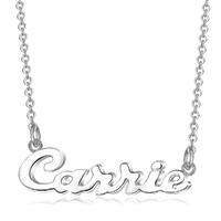 Merryshine Jewelry Wholesale Vendor Alphabet Letter Personalized Custom Jewelry 925 Sterling Silver Name Plate Necklace