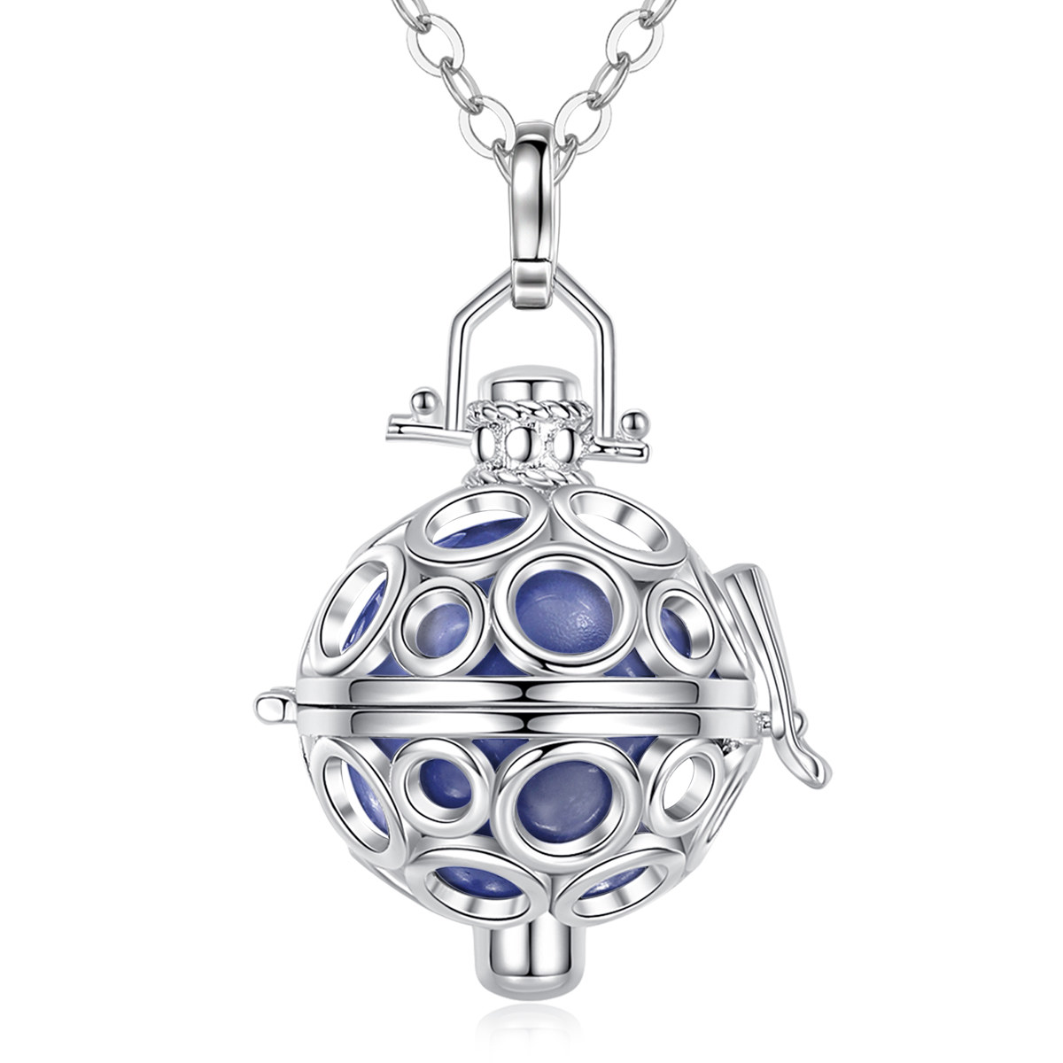 Merryshine Jewelry Company S925 Sterling Silver Harmony Ball Mexican Chimes Necklace