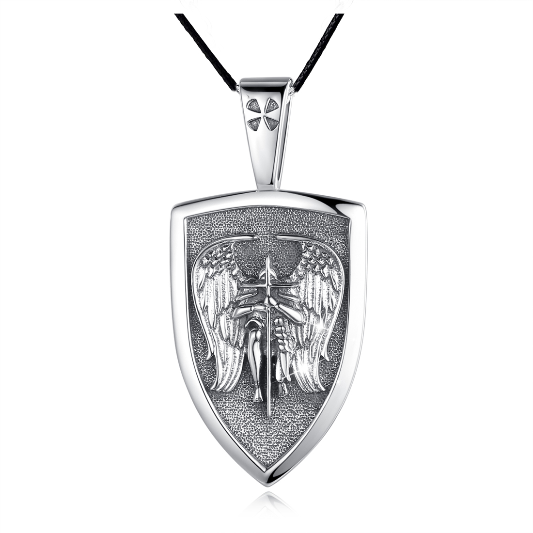 Merryshine Jewelry S925 Sterling Silver Knight Shield Men's Chains ...