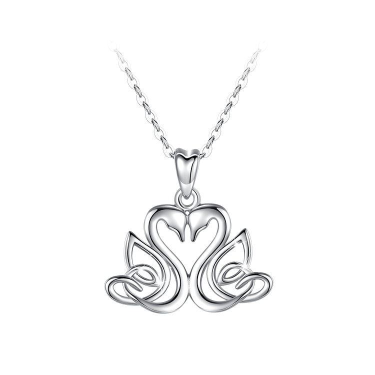 Merryshine Sterling Silver 925 Jewellery Two Swan Necklace for Women