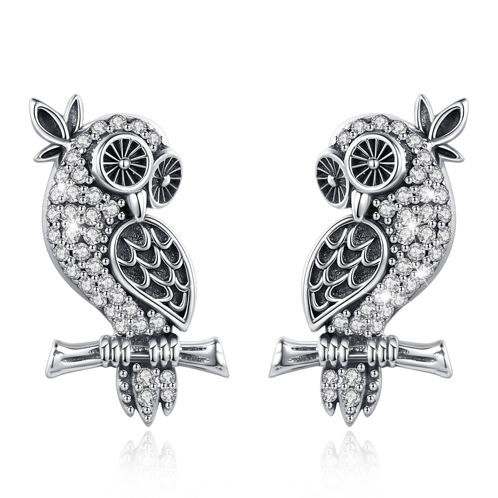 Merryshine Jewelry Fashion S925 Sterling Silver Owl Stud Earrings for Women 2021