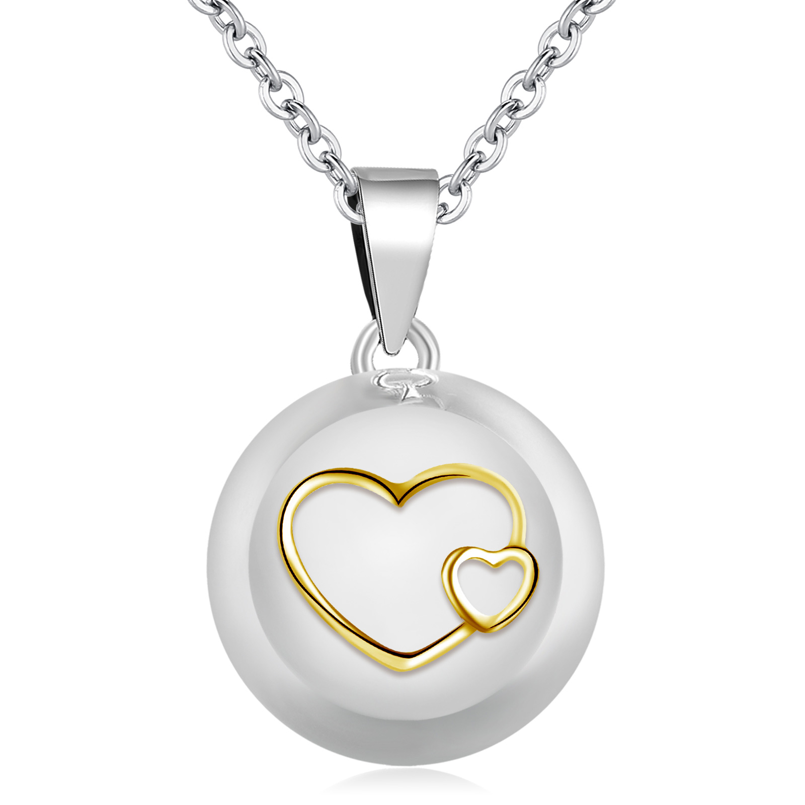 Merryshine Jewelry Sterling Silver Harmony Ball Pendant Pregnancy Angel Caller Chime Necklace