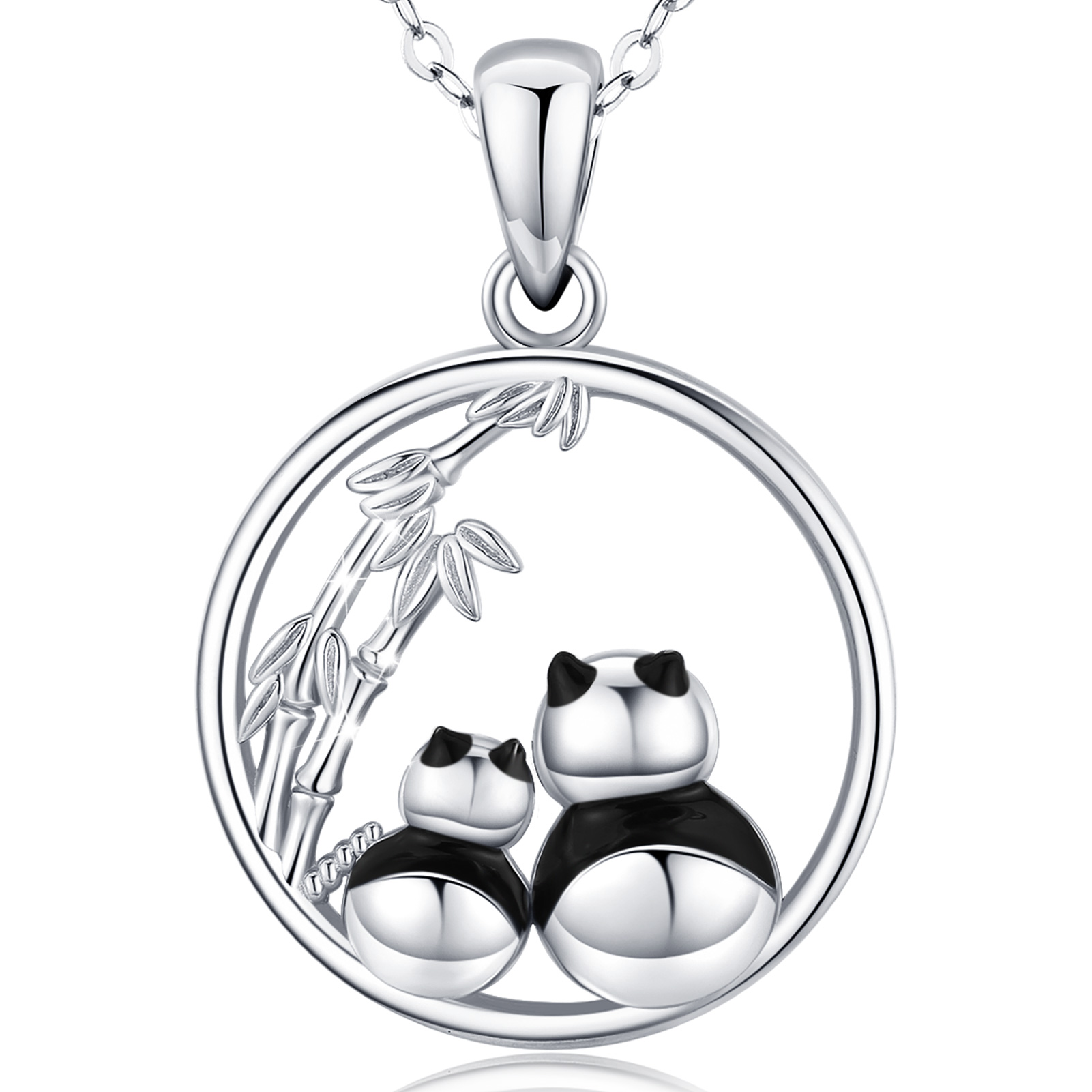 Merryshine Jewelry Wholesale Latest Product 2021 Mothers Day Gift S925 Silver Panda Necklace Pendant