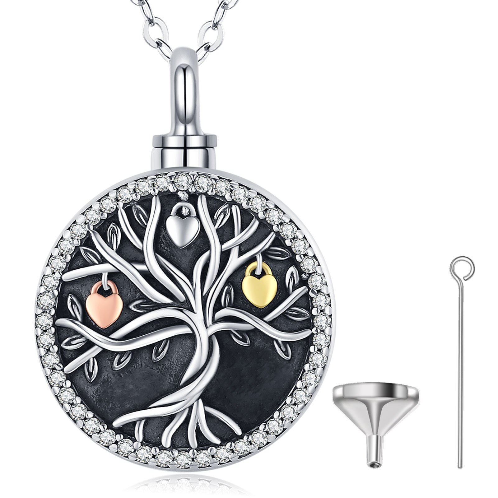 Merryshine Jewelry Tree of Life Design 925 Sterling Silver Urn Cremation Jewelry Necklace
