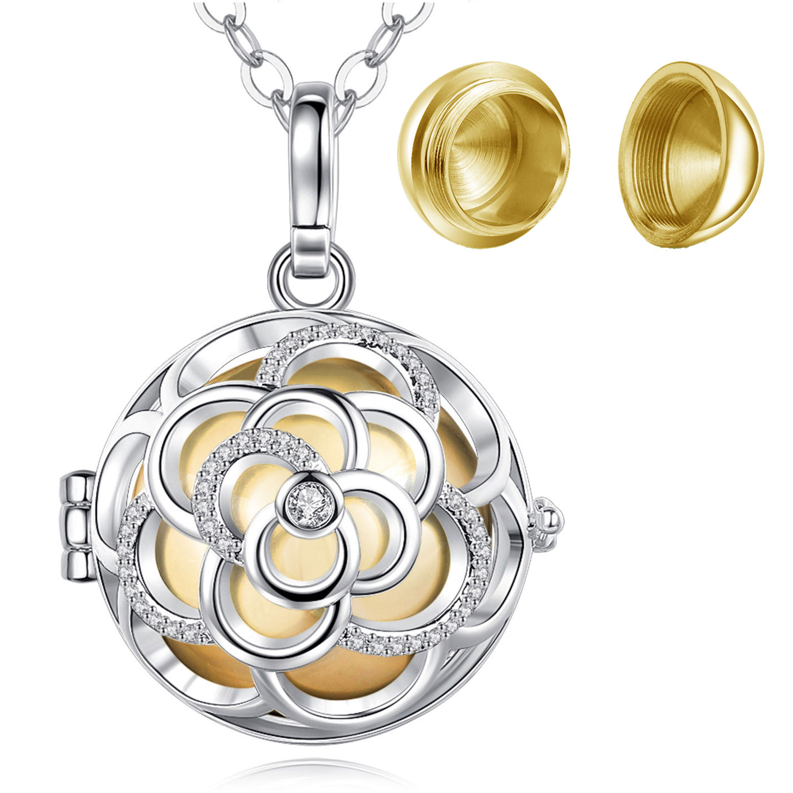 Merryshine Memorial Keepsake Jewelry Hollow Cage Capsule Cremation Necklace for Ashes Dad