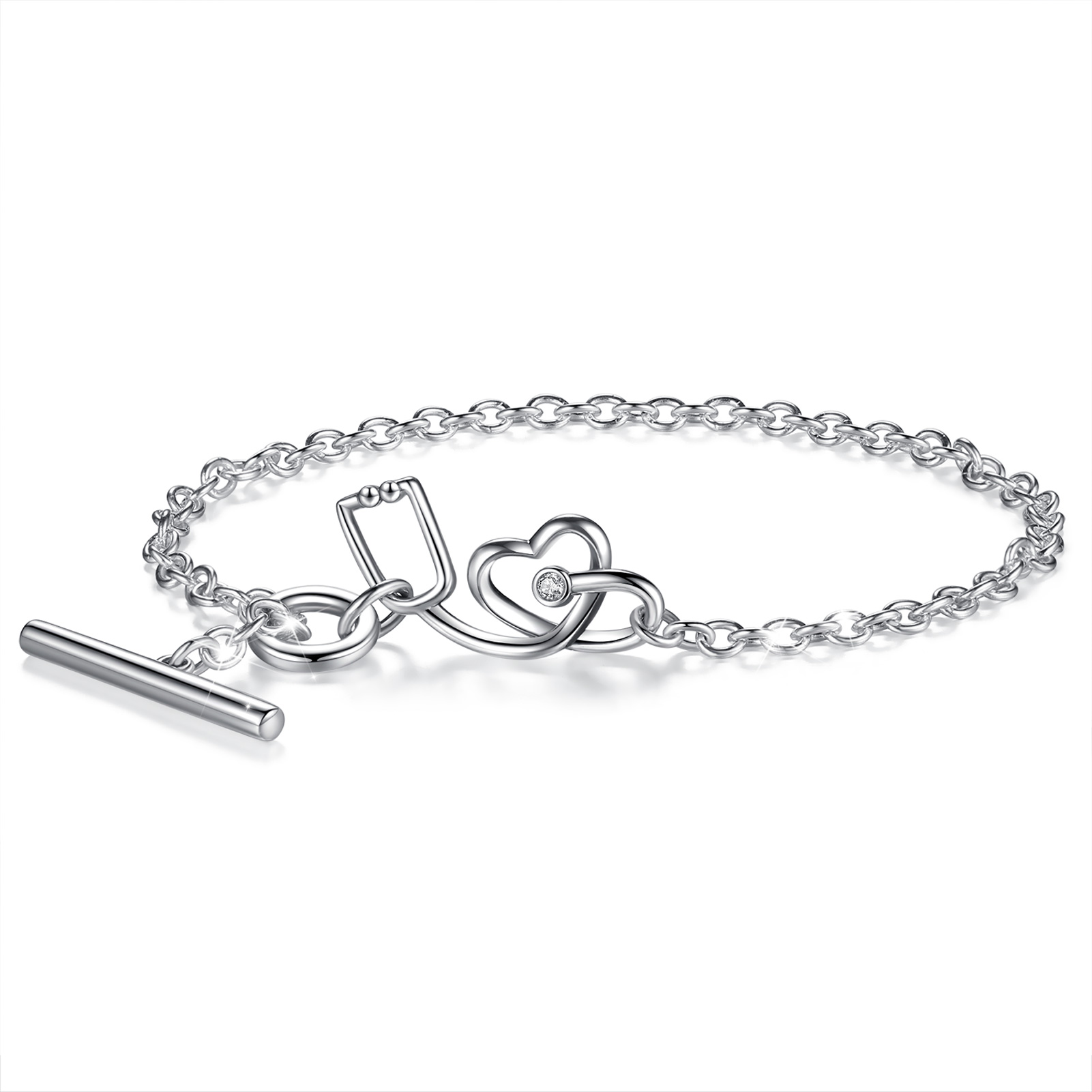 S925 Fashion Handmade Love Heart Bracelets For Girl - Merryshine