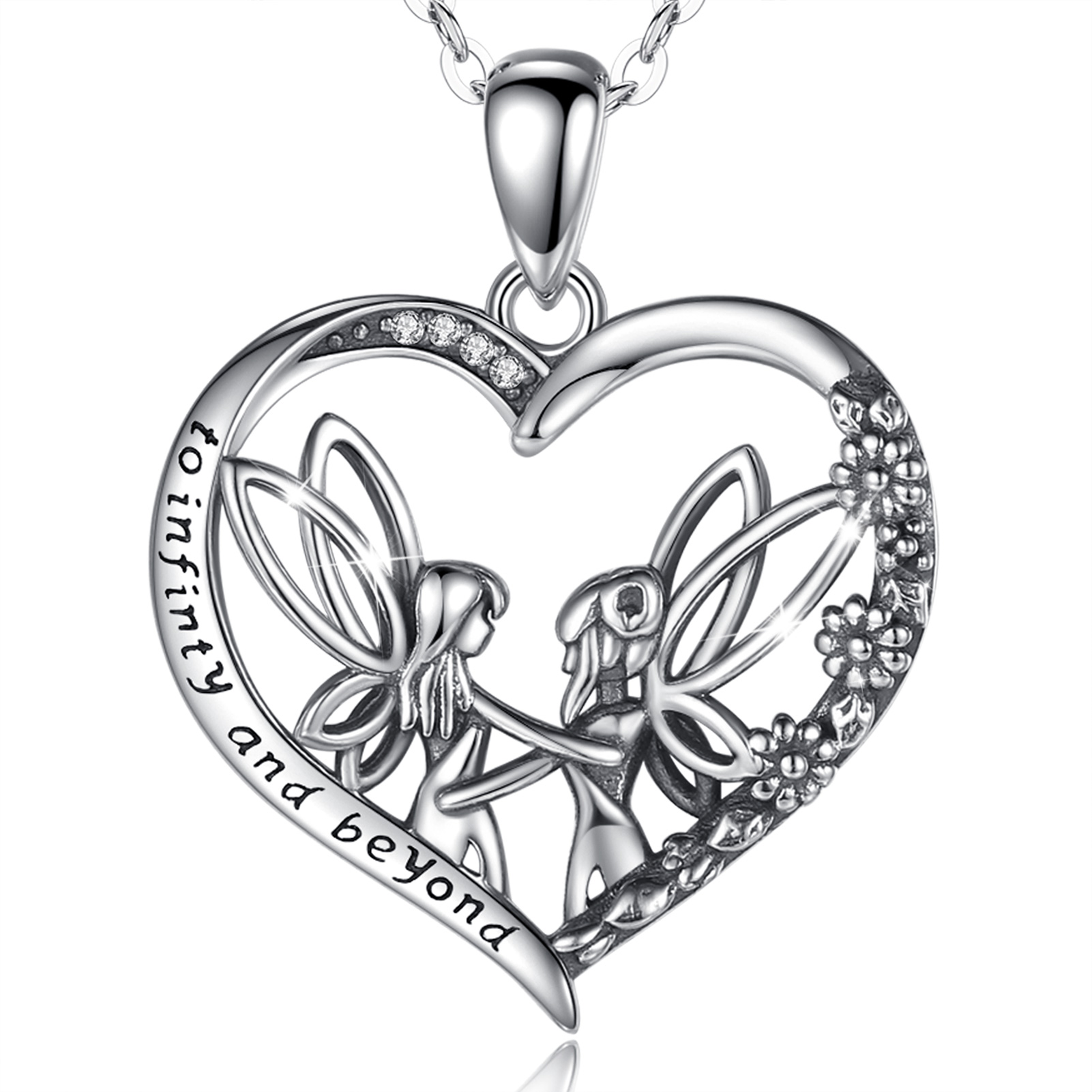 Merryshine Flower Fairy Design S925 Sterling Silver Fashion Girls Jewerly Necklace for Best Friend