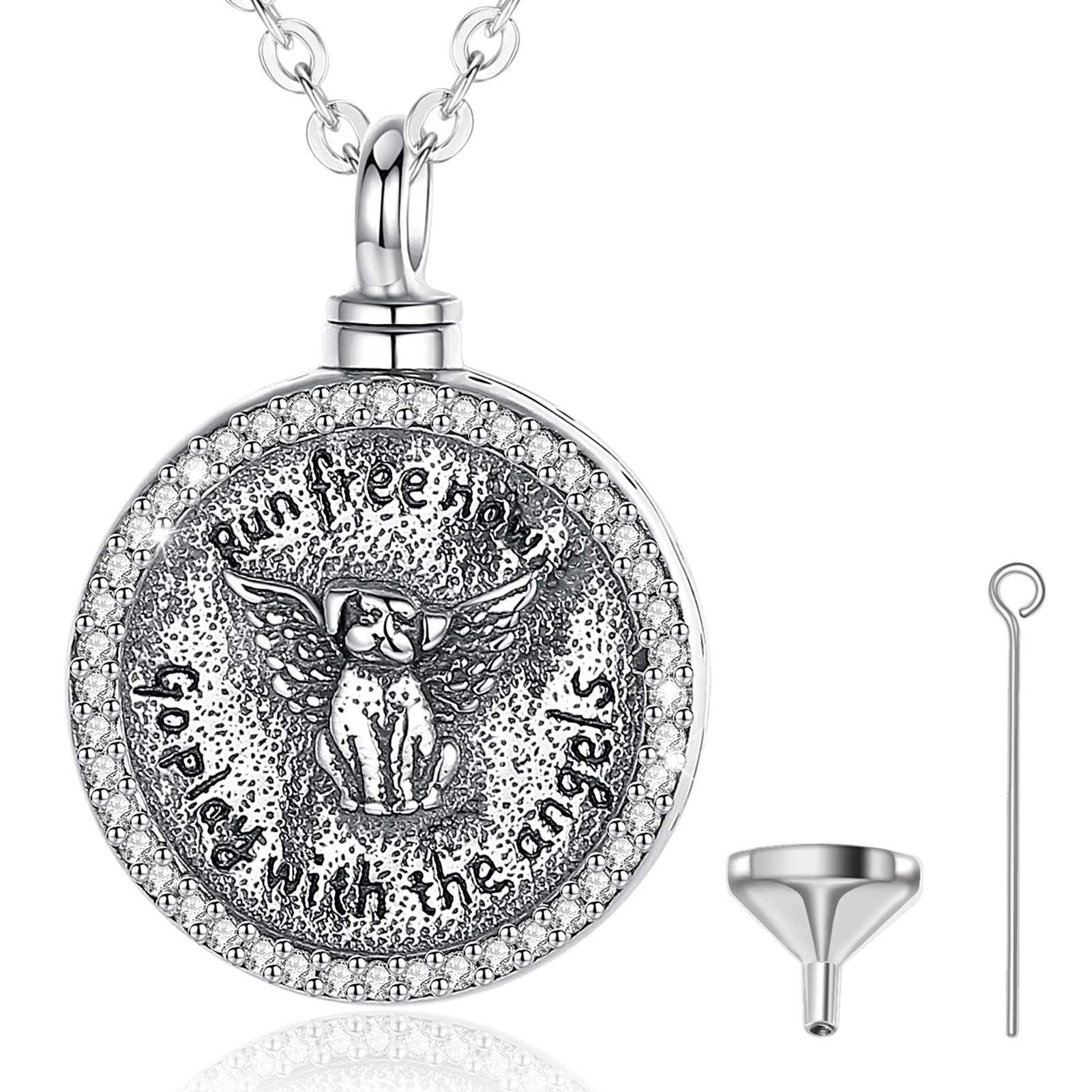 Merryshine Jewelry 925 sterling silver unique urn necklace engraved ashes urn memory pendant necklaces